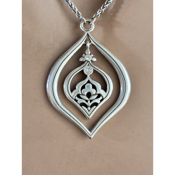 Brighton Casablanca Jewels Soft Teardrop Crystal Silver Short Necklace Extension - Picture 6 of 7